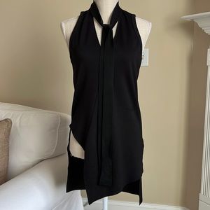 Zara asymmetrical Tie Neck Top